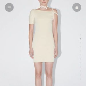 Sueded Stretch Twist Mini Dress - XS